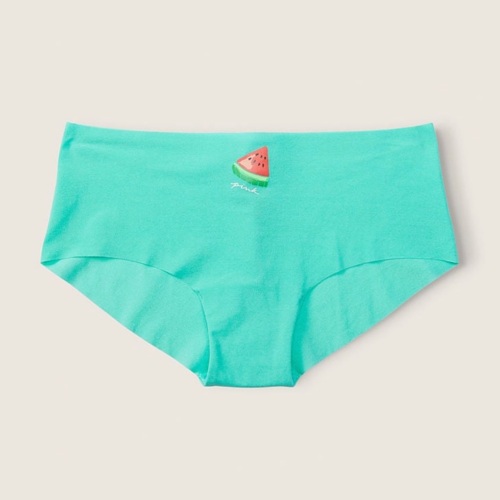Victoria’s Secret Pink No Show Hipster Underwear Teal Ice Watermelon Graphic